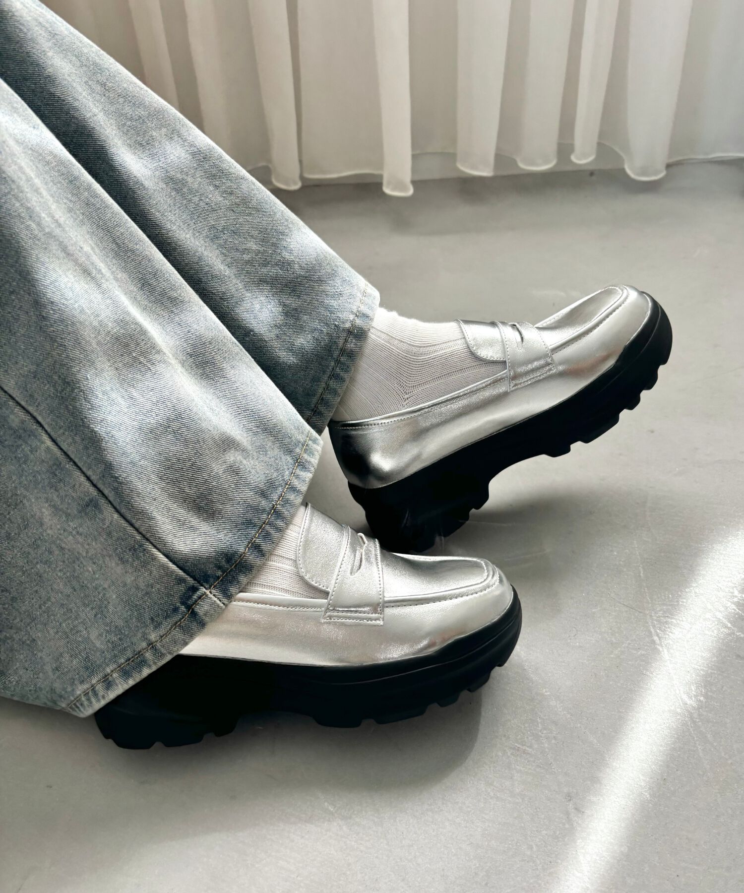 ORiental TRaffic「スニーカーソール ローファー /41316 厚底」|スニーカー|SILVER