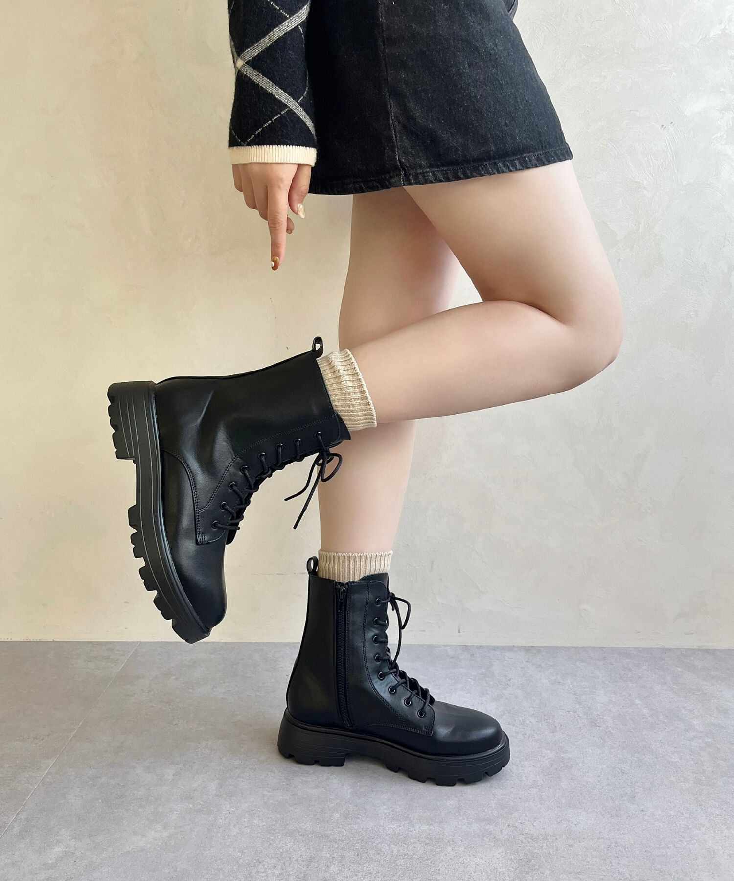 ORiental TRaffic「レースアップ 厚底 ブーツ /41401」|ショートブーツ|