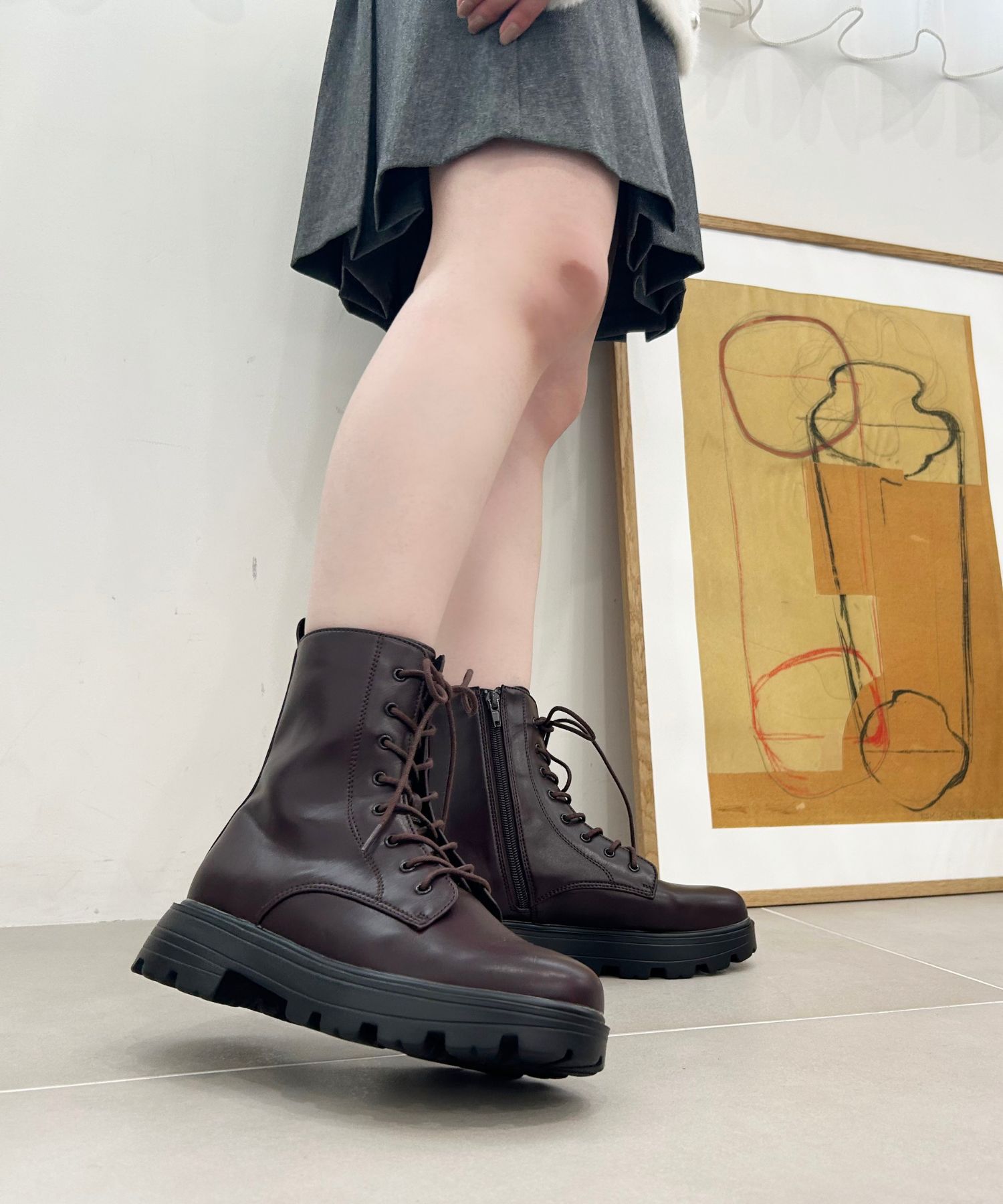 ORiental TRaffic「レースアップ 厚底 ブーツ /41401」|ショートブーツ|