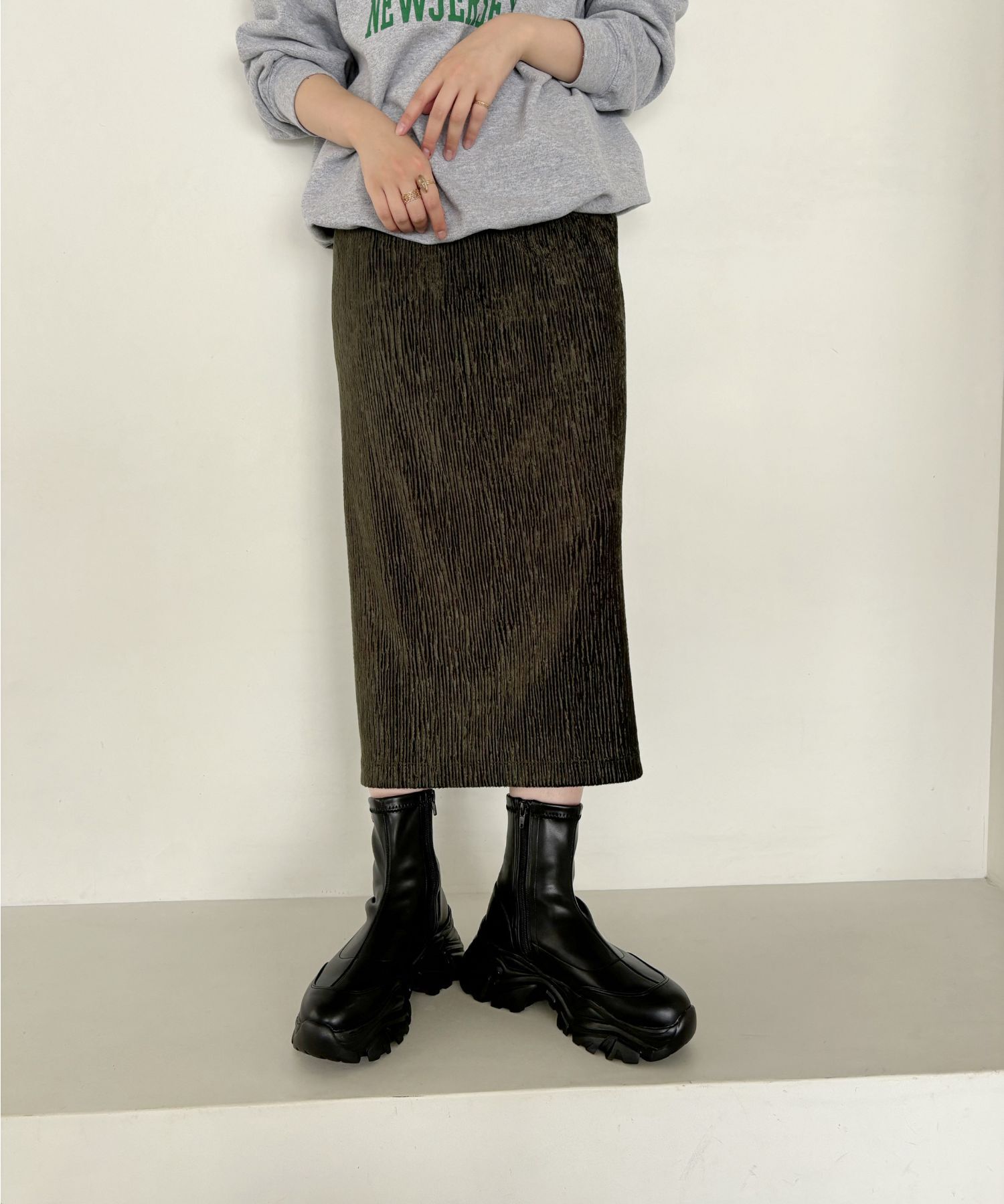 ORiental TRaffic「【 軽量 ・ 厚底 】 スニーカーソール ショートブーツ /41412 ストレッチ 美脚」|スニーカー|