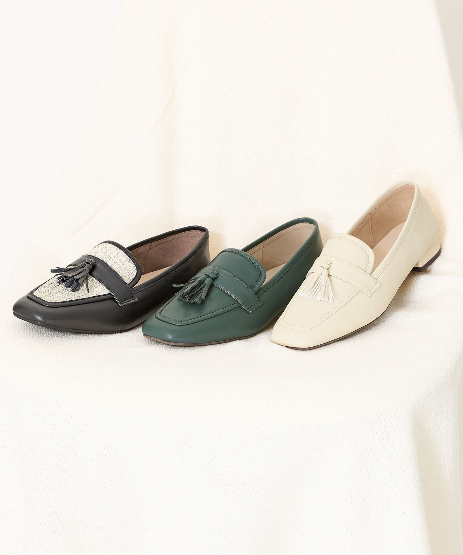 WA Oriental TRaffic「タッセル デザイン ローファー /42303 ヒール2.3㎝ フラット」|パンプス|WHITE