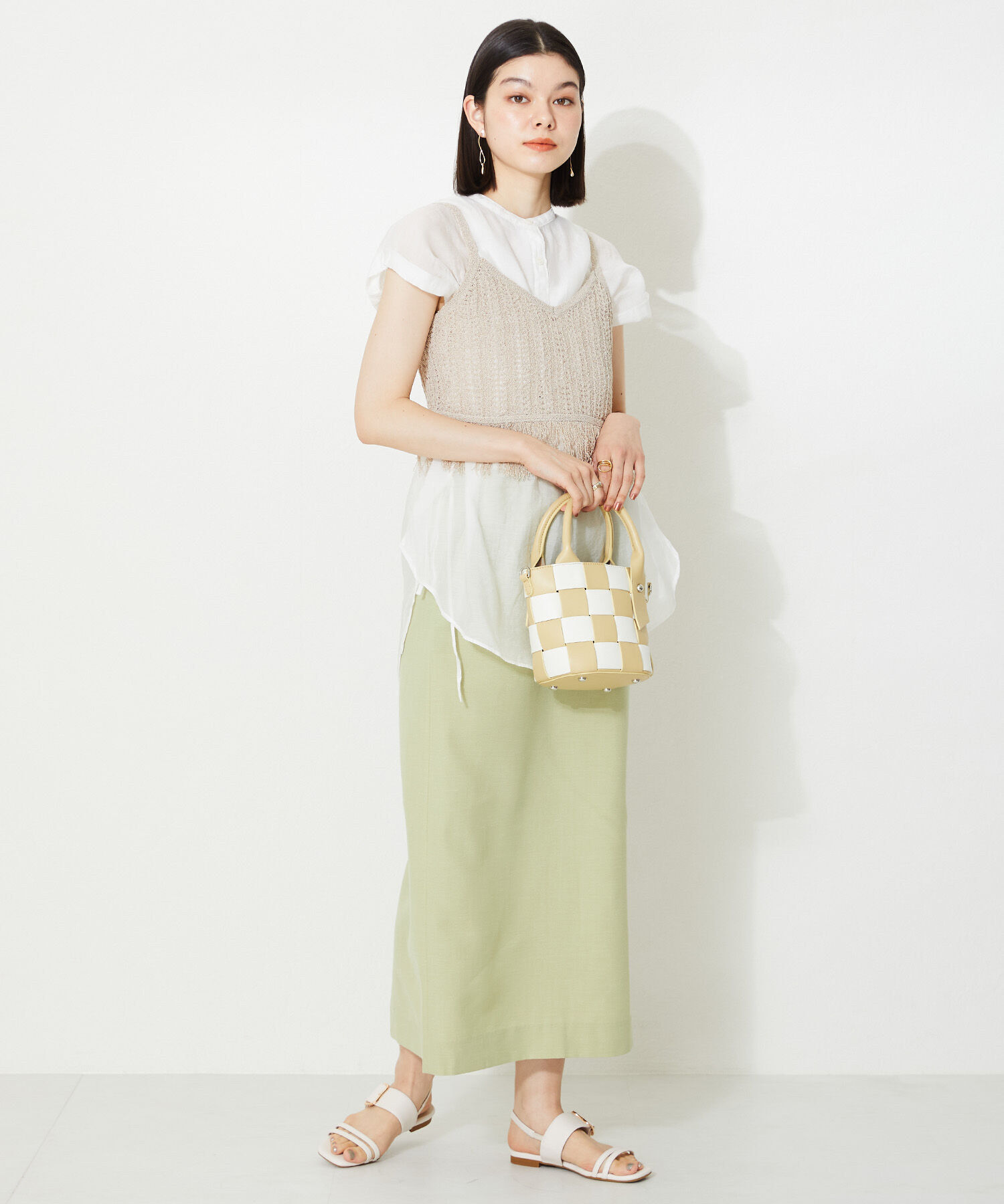 ORiental TRaffic「【BAG】編みデザインハンドバッグ/BA-229」|ショルダー・メッセンジャー|