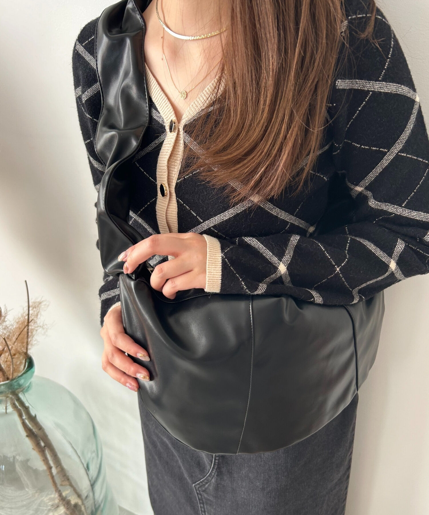 ORiental TRaffic「【BAG】ギャザーショルダーボディバッグ/BA-234 トレンド 人気 売れてる」|ショルダー・メッセンジャー|BLACK