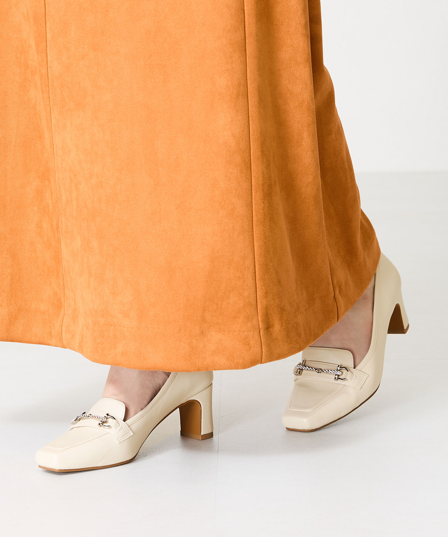 ORiental TRaffic「ビットローファーヒールパンプス/41304」|パンプス|WHITE