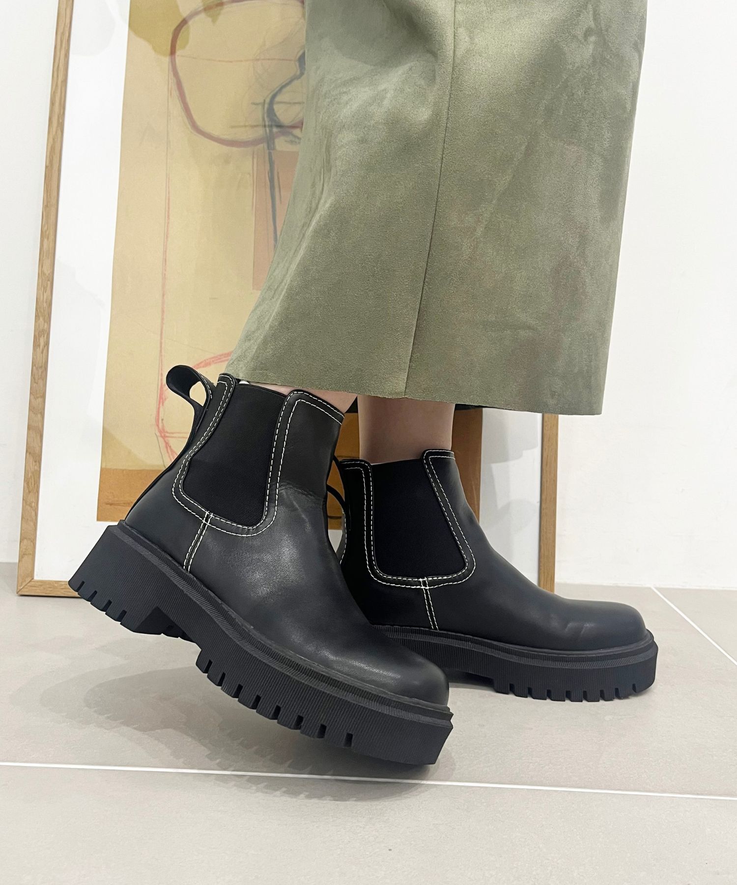 ORiental TRaffic「2024秋冬新作カラーステッチサイドゴアブーツ/41408」|ショートブーツ|