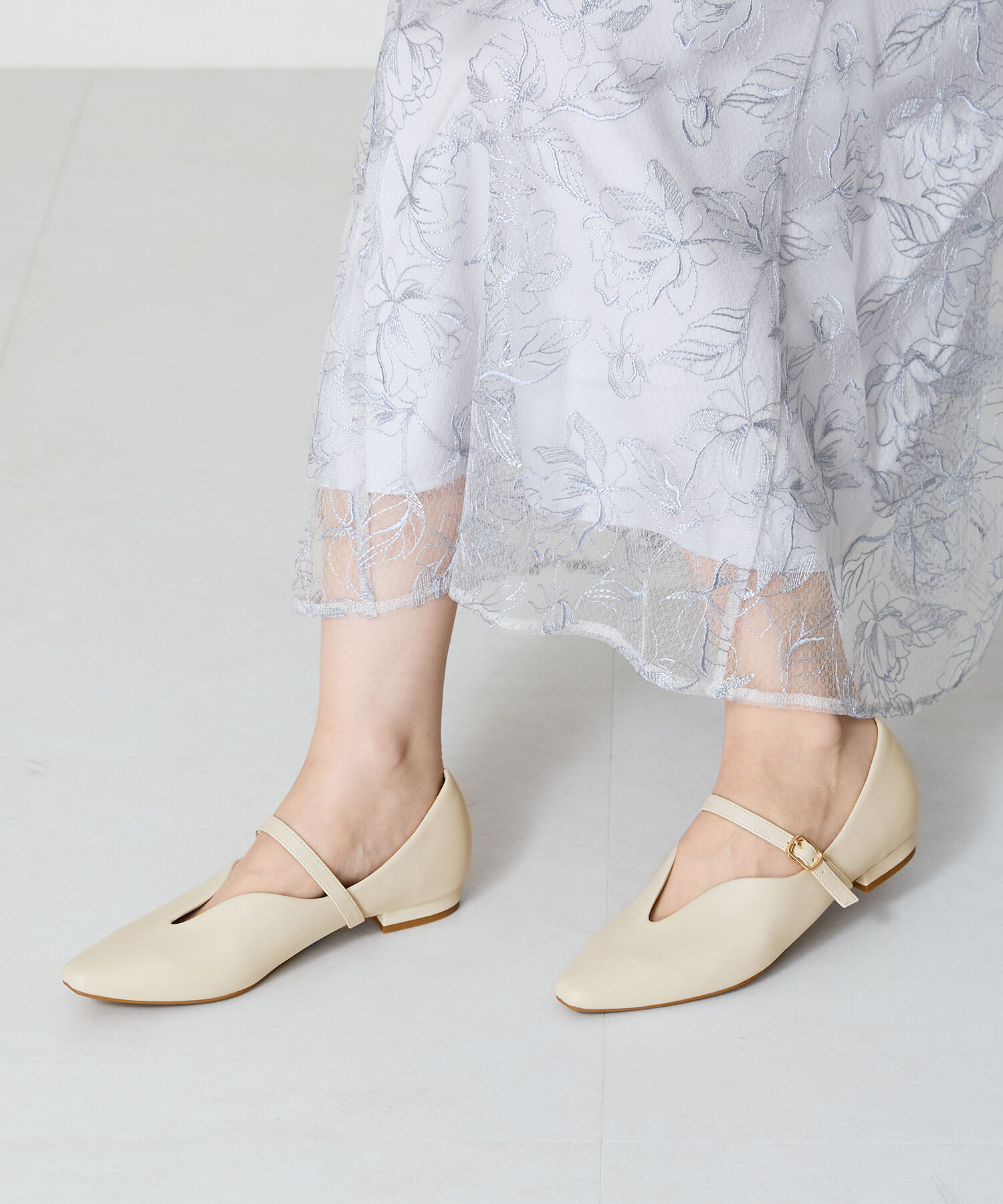 ORiental TRaffic「ベルト デザイン フラットパンプス /45302  ベーシック  シンプル ストラップパンプス」|パンプス|