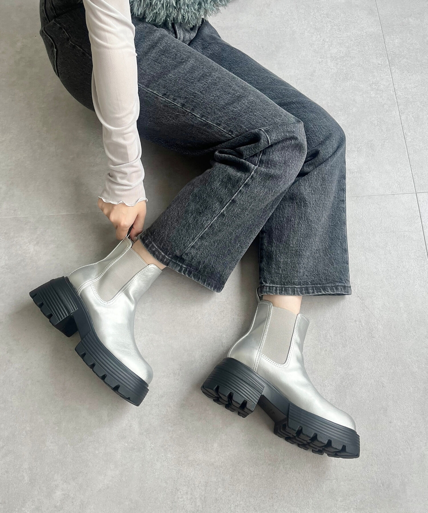 ORiental TRaffic「【EC限定】2024秋冬新作カラーソールショートブーツ/45401」|ショートブーツ|