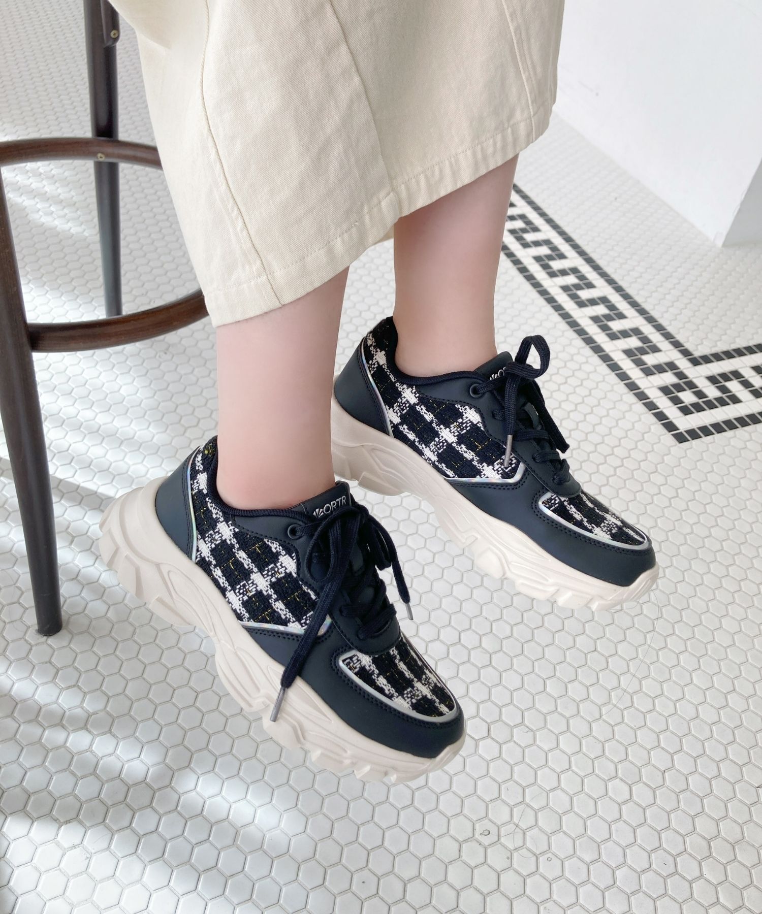 ORiental TRaffic「2WAYシューレースツイードスニーカー/OT3746」|スニーカー|