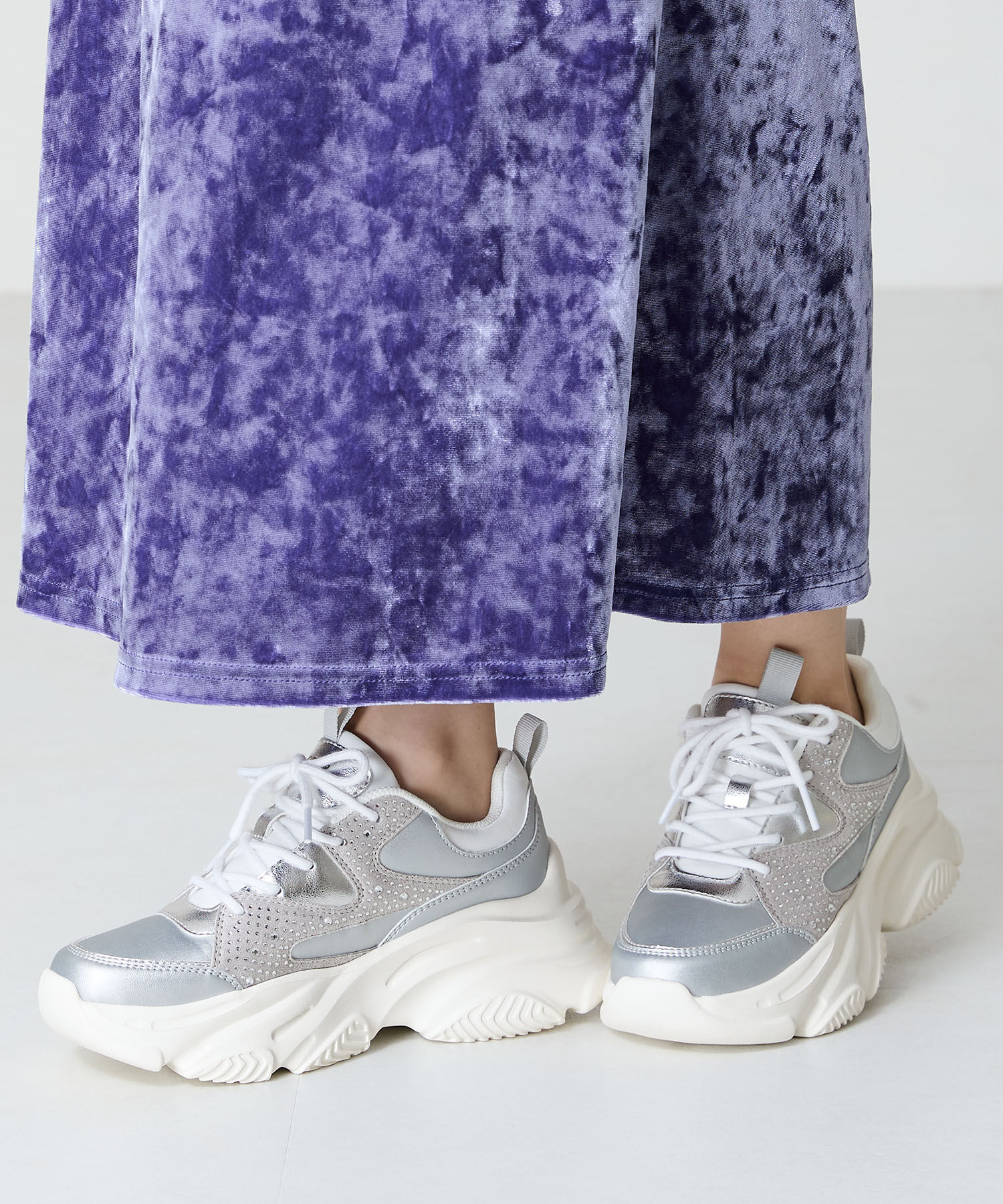 ORiental TRaffic「【アウトレット価格】ラインストーンパーツ厚底スニーカーOT3748」|スニーカー|