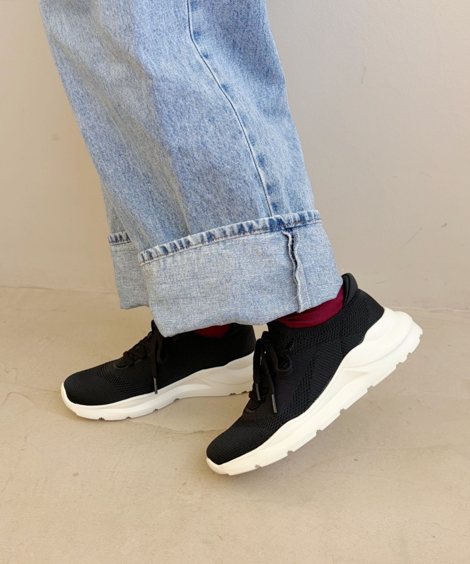 ORiental TRaffic「●再入荷● 【瞬間フィット】 ニットスニーカー /OT3757 軽量 歩きやすい 楽ちん ハンズフリー」|スニーカー|