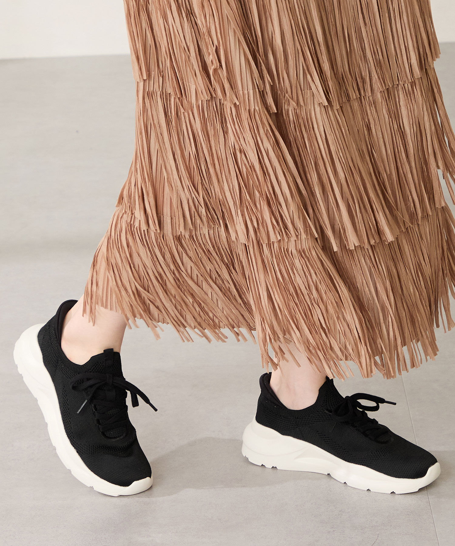 ORiental TRaffic「●再入荷● 【瞬間フィット】 ニットスニーカー /OT3757 軽量 歩きやすい 楽ちん ハンズフリー」|スニーカー|