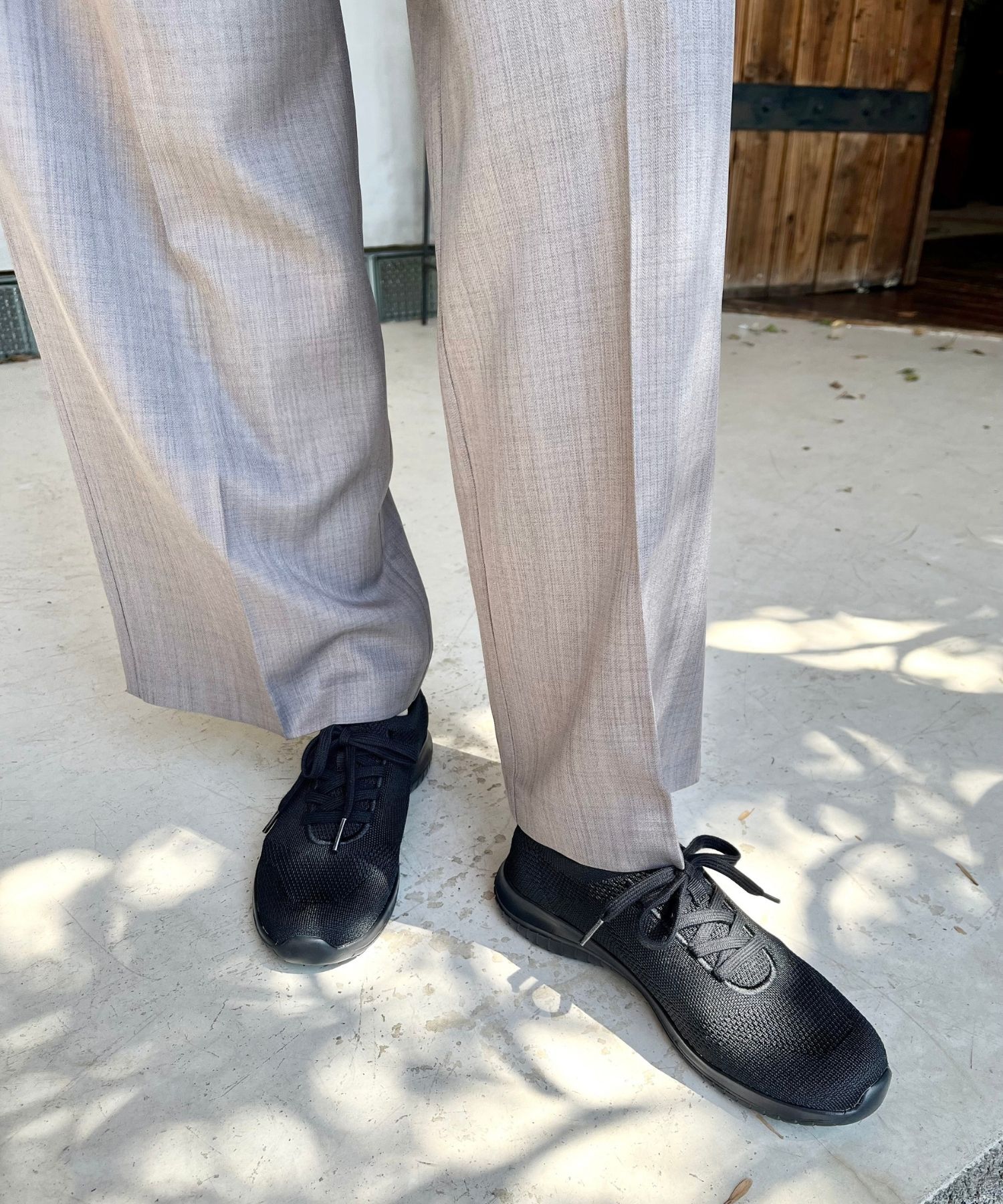 ORiental TRaffic「●2025春夏新作●レースアップ ニット スニーカー /OT3765  トレンド　人気  軽い ワンタッチ」|スニーカー|