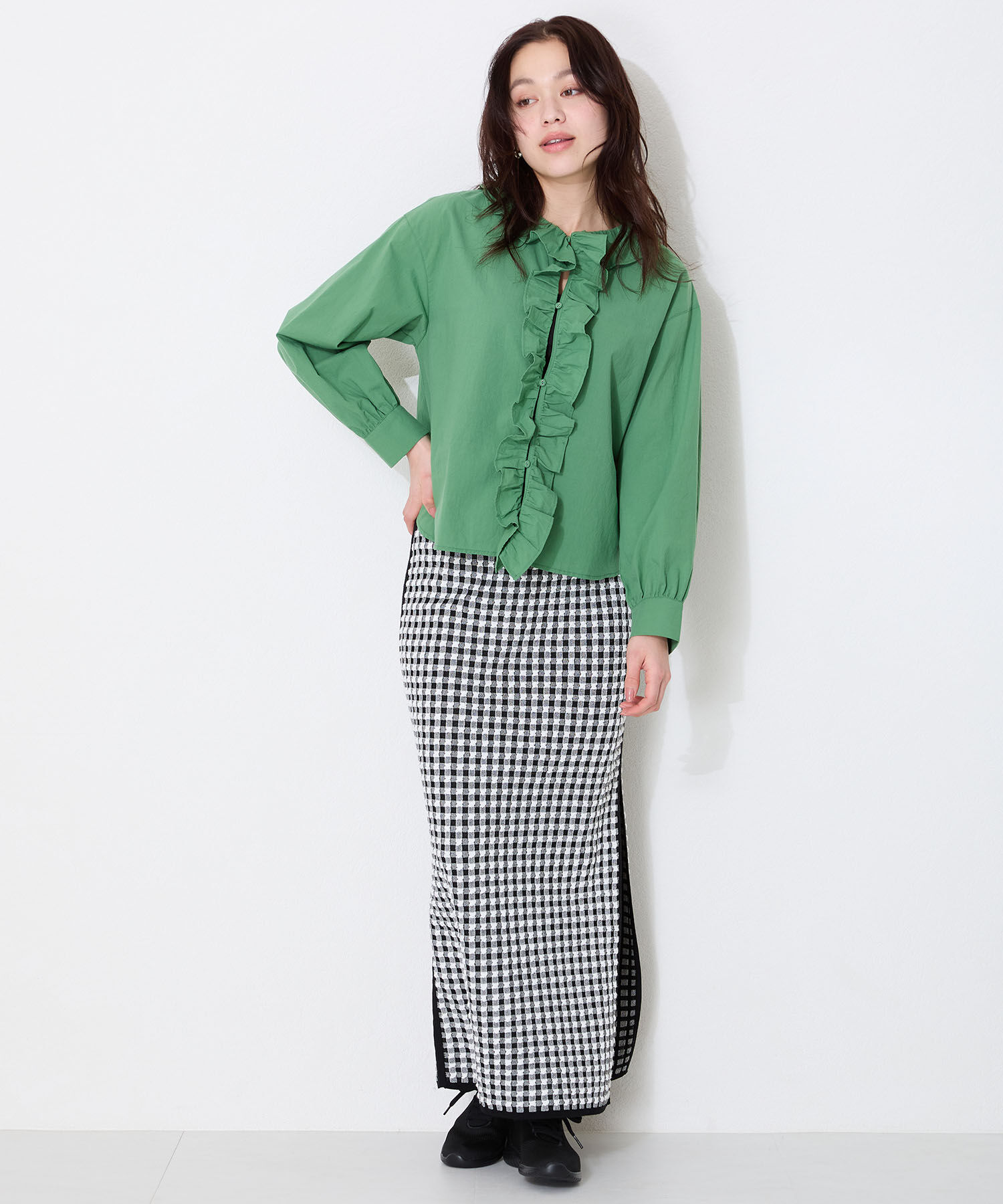 ORiental TRaffic「●2025春夏新作●レースアップ ニット スニーカー /OT3765  トレンド　人気  軽い ワンタッチ」|スニーカー|