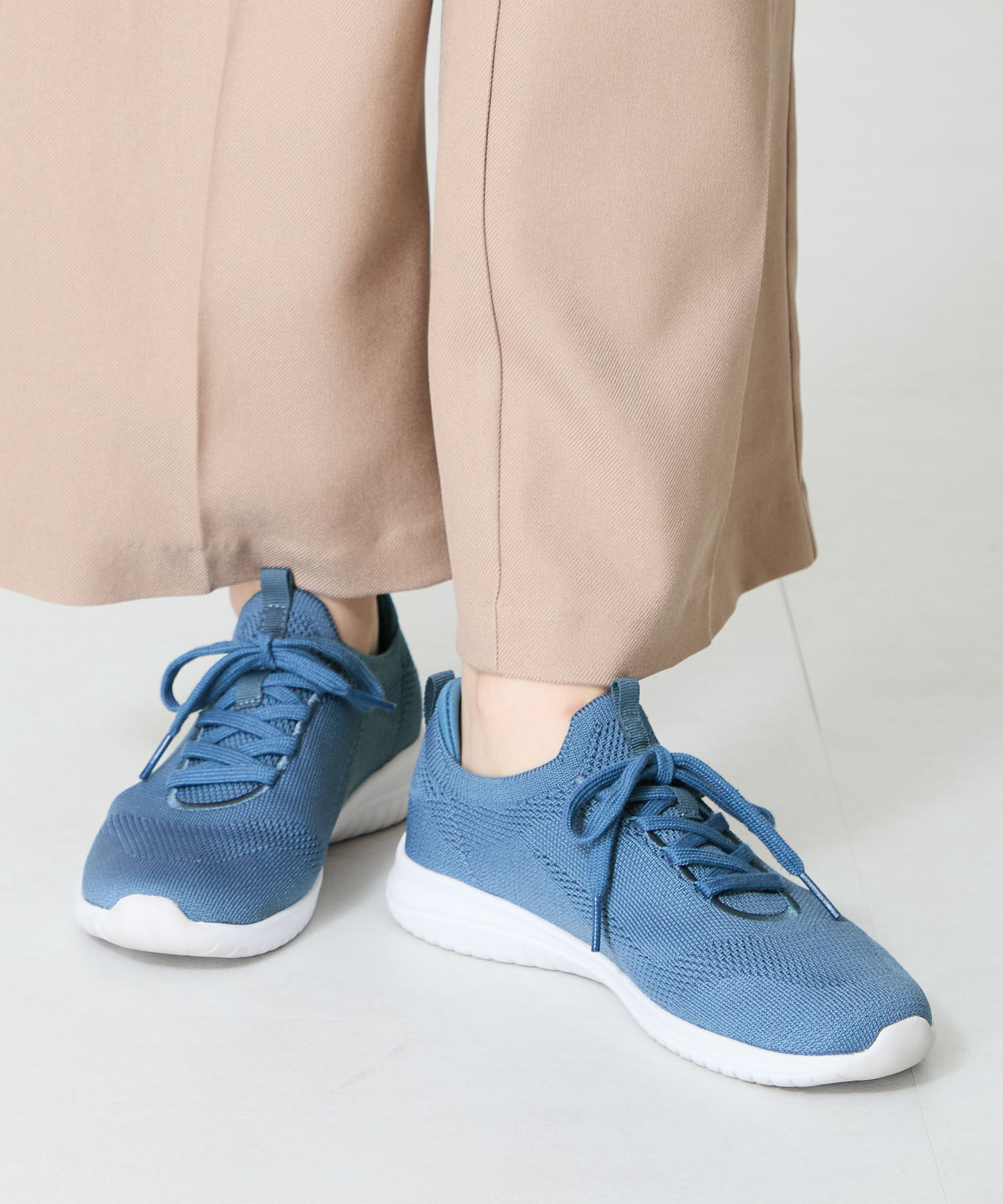 ORiental TRaffic「●2025春夏新作●レースアップ ニット スニーカー /OT3765  トレンド　人気  軽い ワンタッチ」|スニーカー|