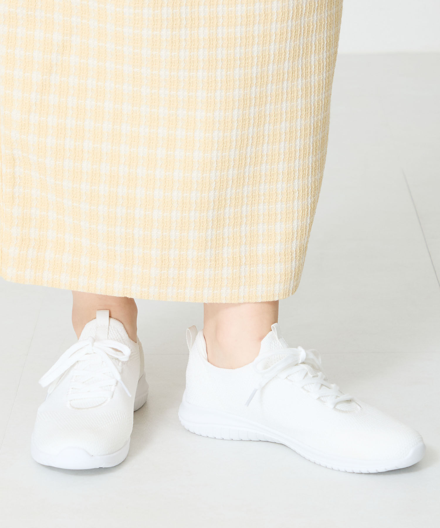 ORiental TRaffic「●2025春夏新作●レースアップ ニット スニーカー /OT3765  トレンド　人気  軽い ワンタッチ」|スニーカー|