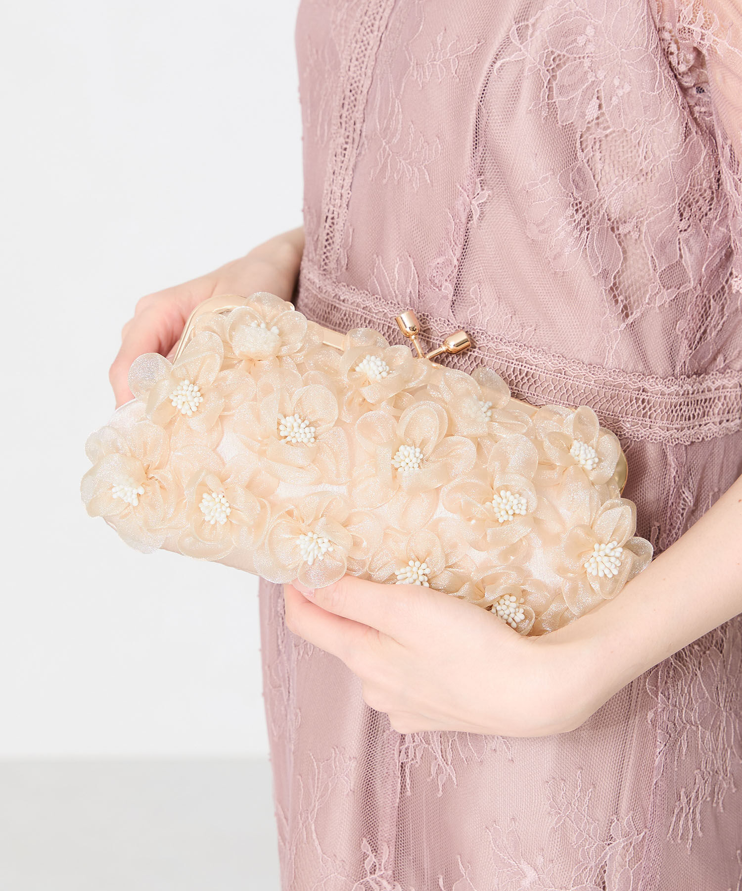 ORiental TRaffic「●2025春夏新作●フラワーがま口バッグ/MOB019」|ハンドバッグ|