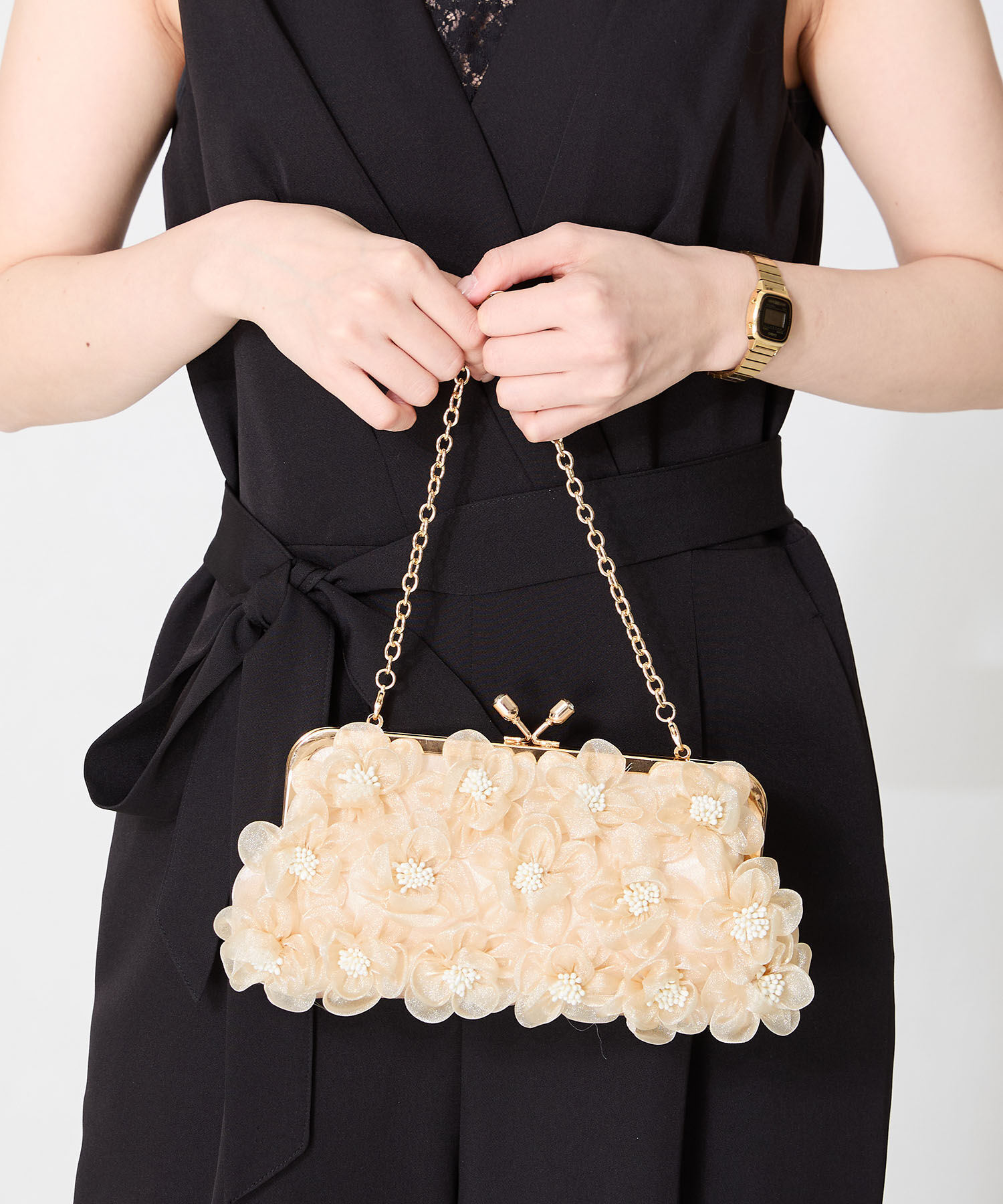 ORiental TRaffic「●2025春夏新作●フラワーがま口バッグ/MOB019」|ハンドバッグ|