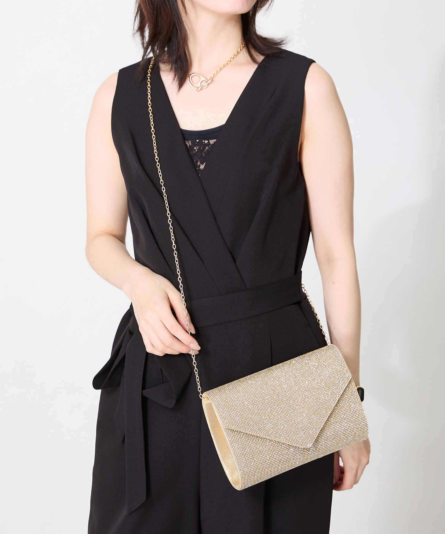 ORiental TRaffic「●2025春夏新作●ラインストーンエンベロープクラッチバッグ/MOB021」|ハンドバッグ|