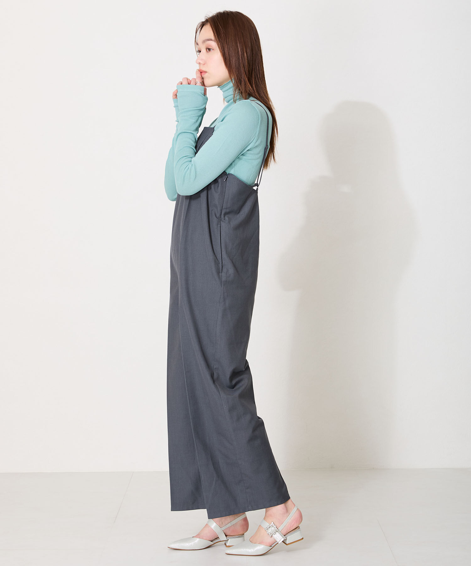 ORiental TRaffic「【オケージョン】ビジューバックストラップローヒールパンプス/MOR111」|パンプス|