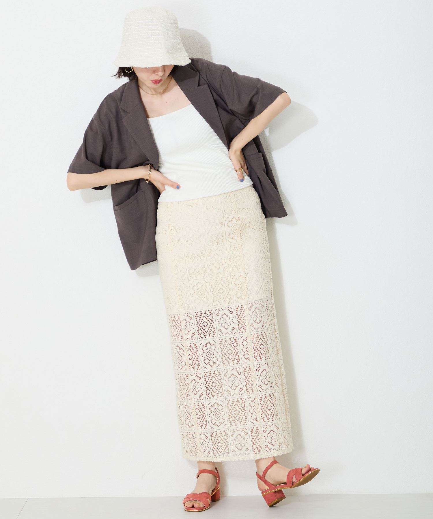 ORiental TRaffic「【WEB限定】●2025春夏新作●クロスストラップメタリックラインサンダル/55201 サンダル トレンド 人気」|サンダル|