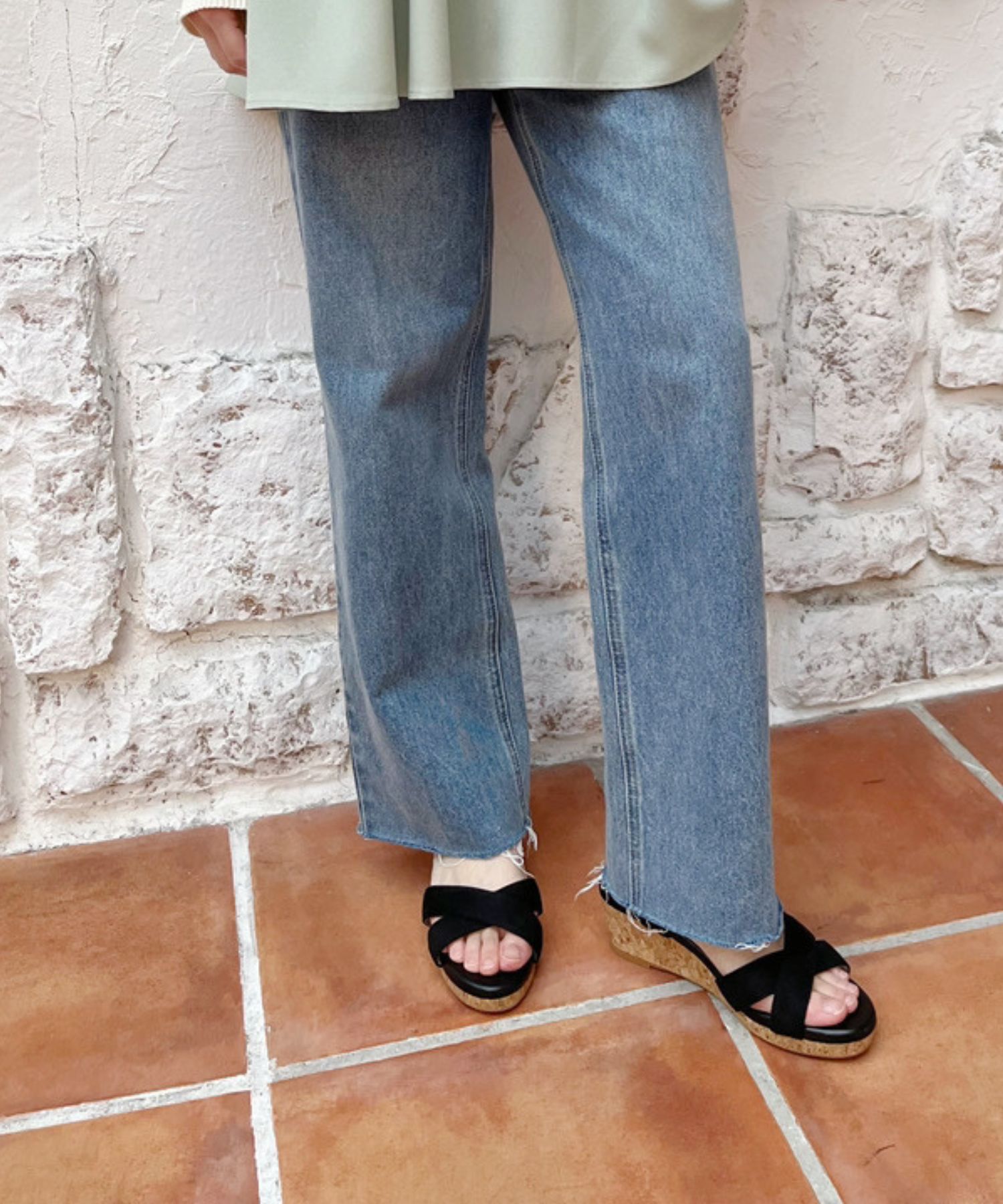 WA Oriental TRaffic「アーモンドトゥクロスウエッジサンダル/52201 サンダル トレンド 人気 クッション」|サンダル|