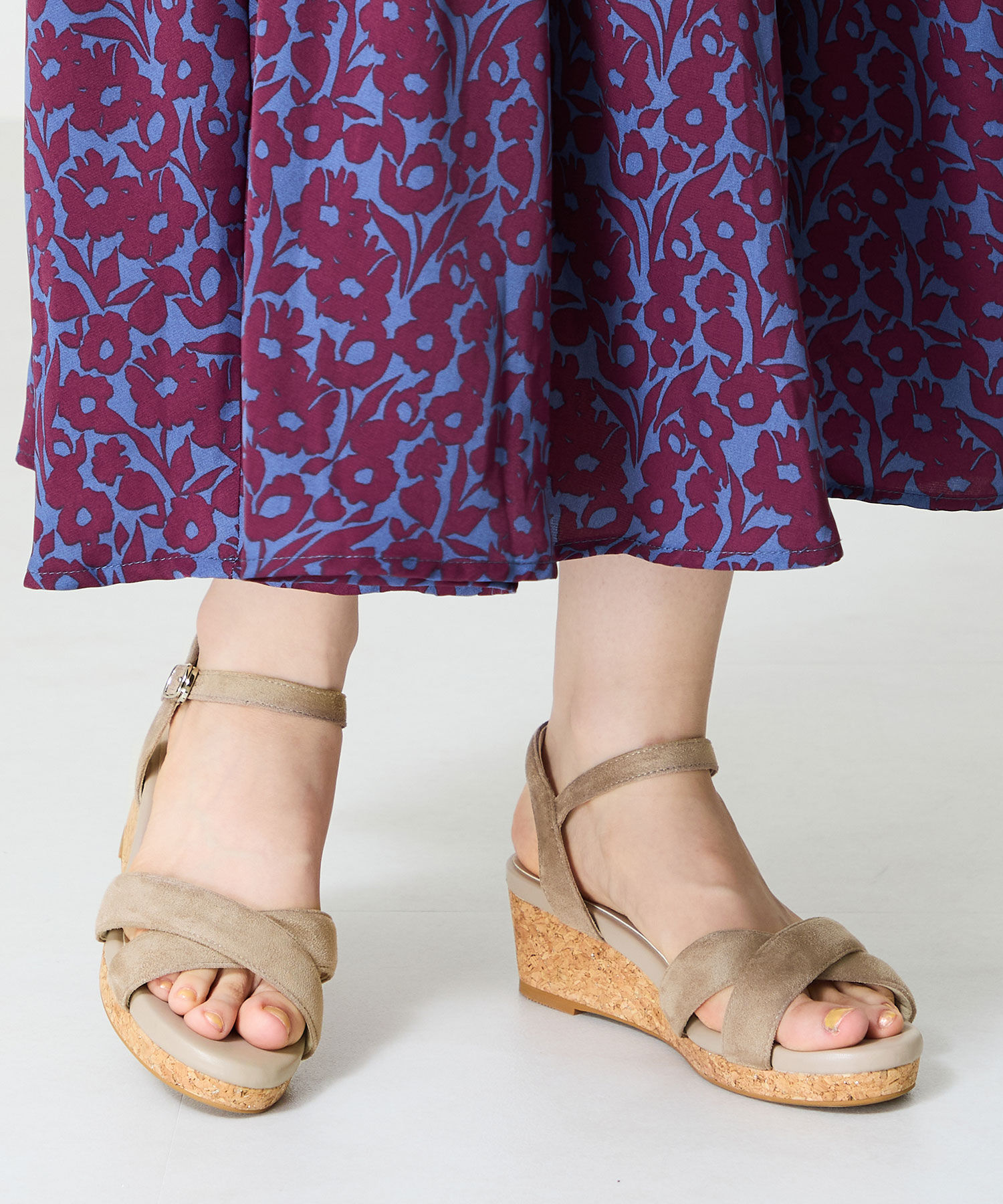 WA Oriental TRaffic「アーモンドトゥクロスウエッジサンダル/52201 サンダル トレンド 人気 クッション」|サンダル|