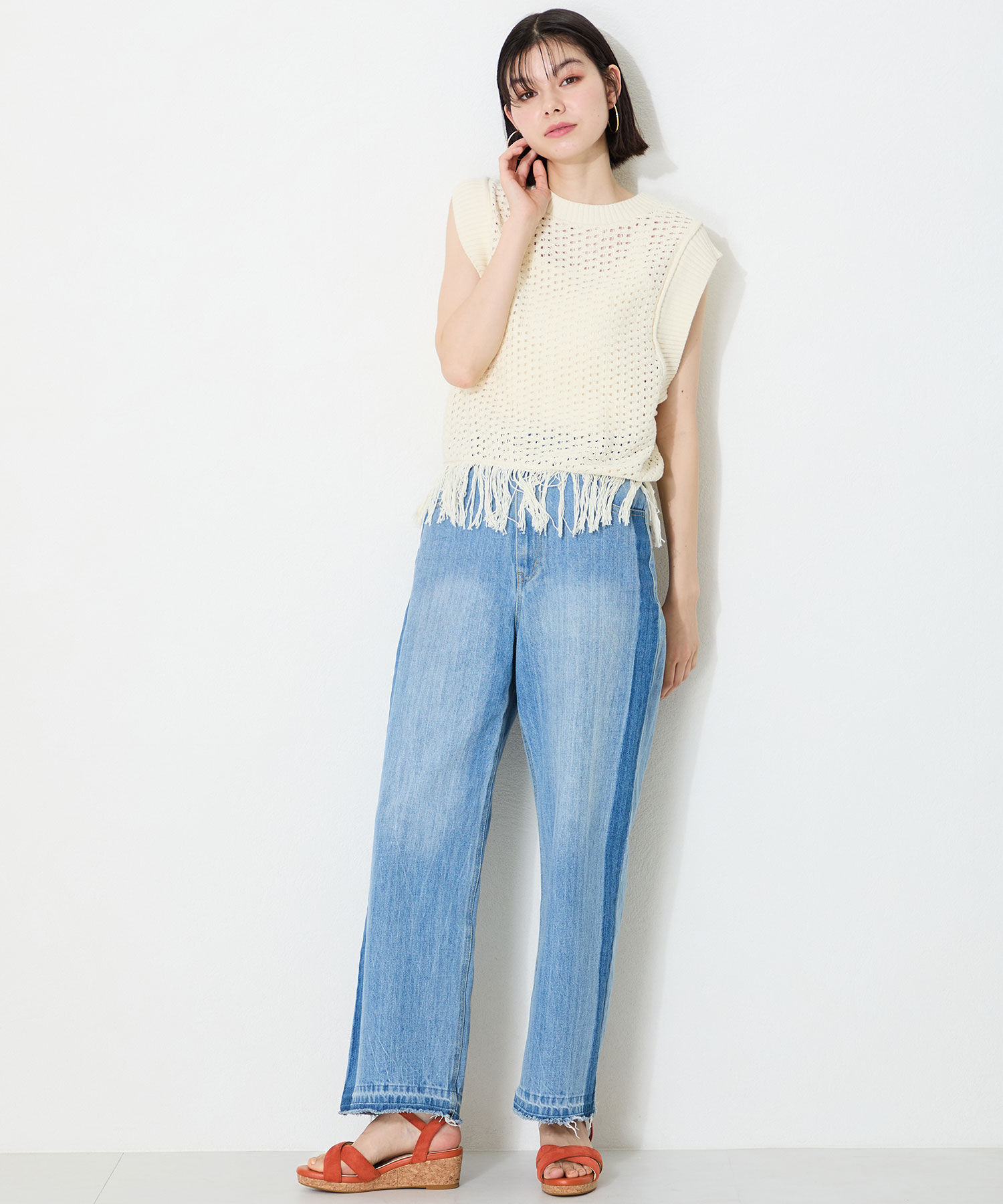 WA Oriental TRaffic「アーモンドトゥクロスウエッジサンダル/52201 サンダル トレンド 人気 クッション」|サンダル|