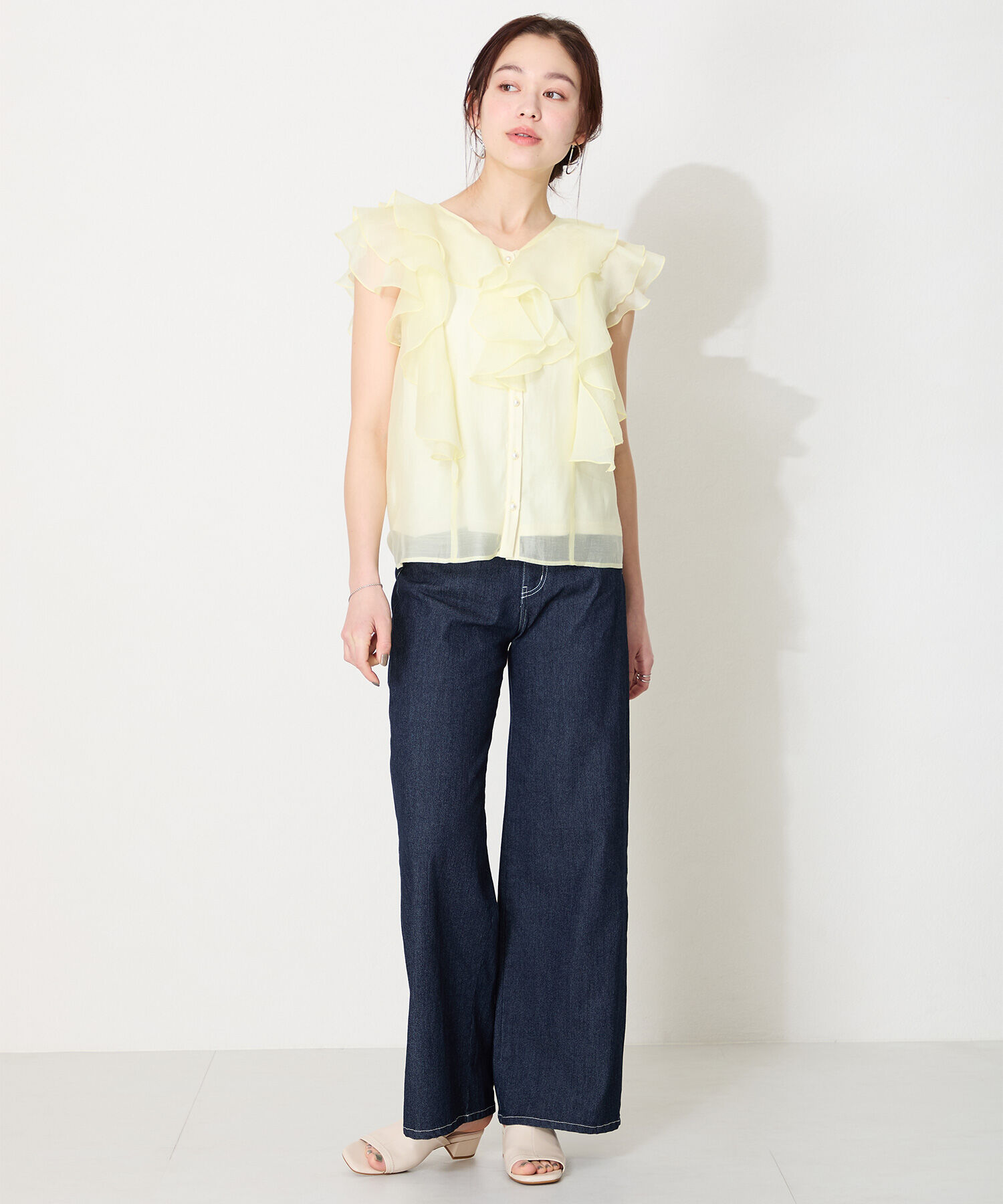 ORiental TRaffic「【WEB限定】ストレッチ ミュールサンダル /55205 万能 シンプル 柔らかい」|サンダル|