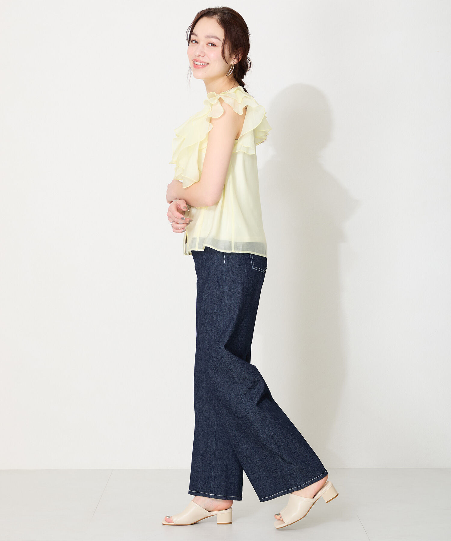 ORiental TRaffic「【WEB限定】ストレッチ ミュールサンダル /55205 万能 シンプル 柔らかい」|サンダル|