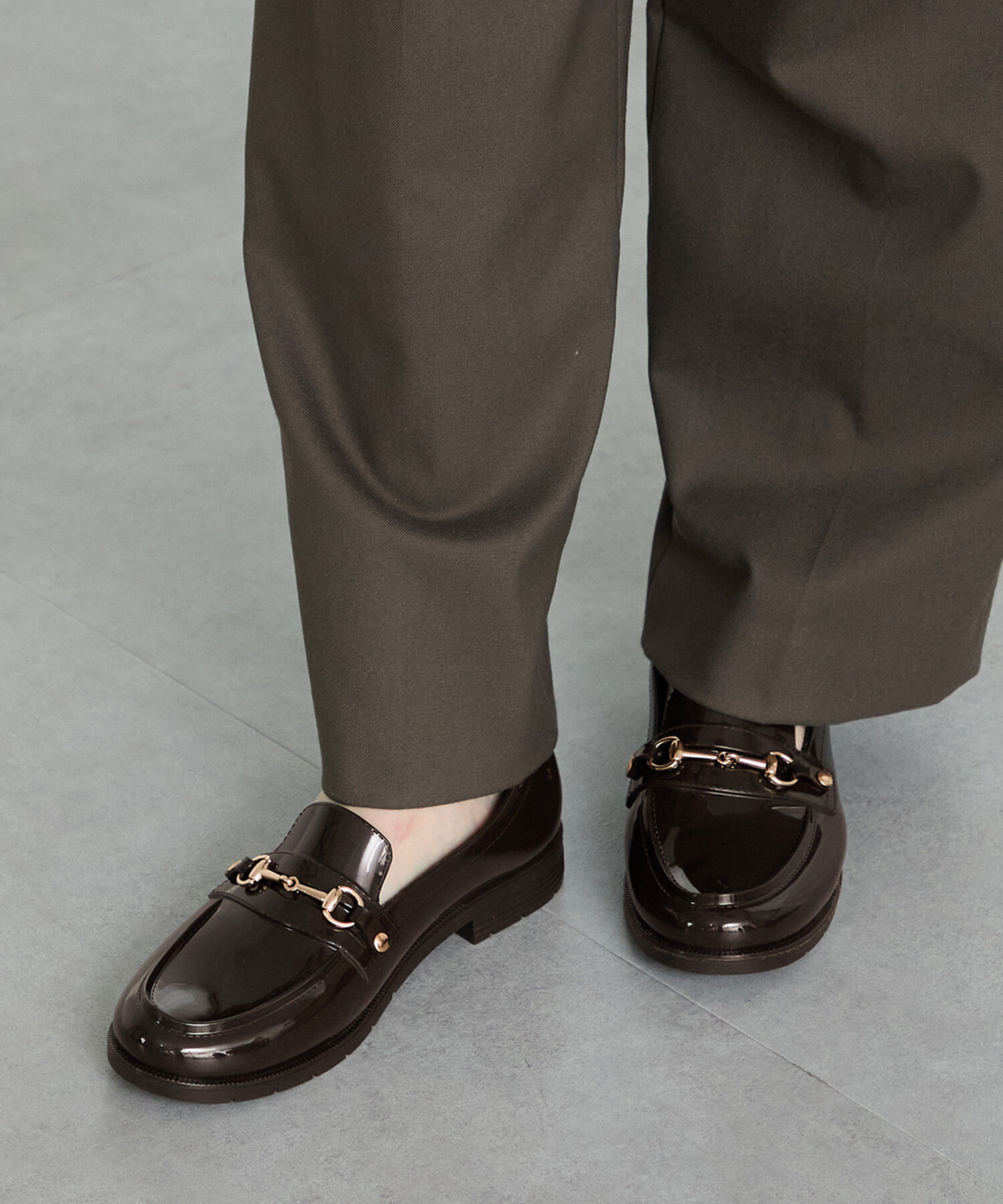 ORiental TRaffic「【防水】ビットモチーフ PVC レイン ローファー /R-1021 柔らかい 通勤 ゆったり」|パンプス|