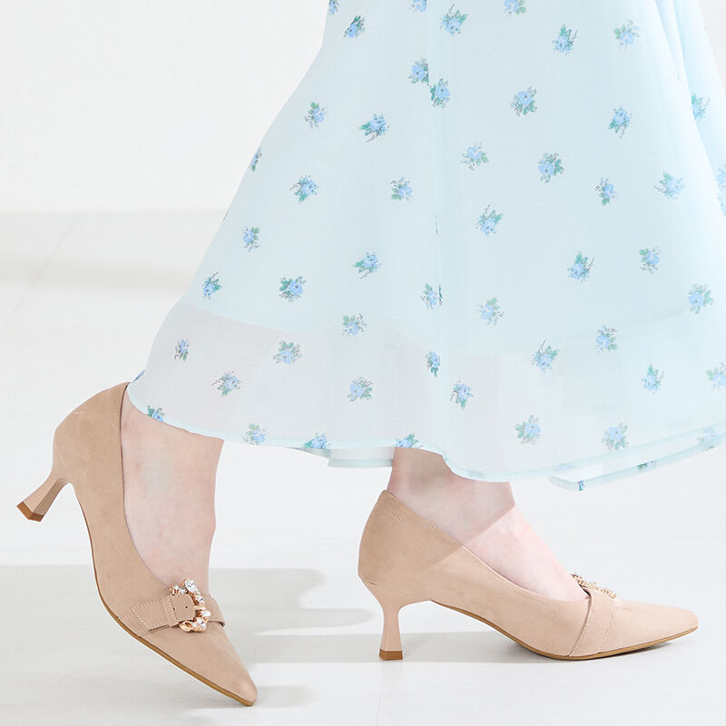 ORiental TRaffic「●2026春夏新作●ビジューバックルヒールパンプス/61104」|パンプス|