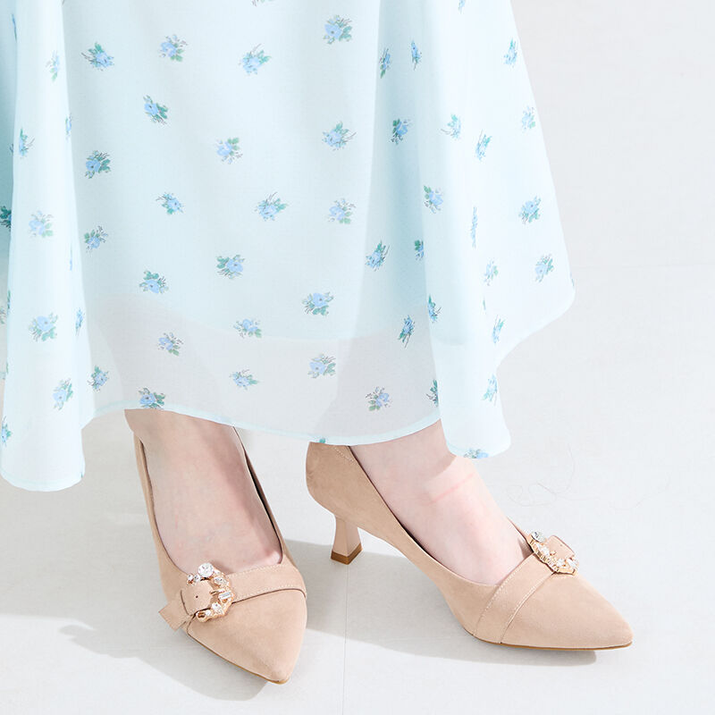 ORiental TRaffic「●2026春夏新作●ビジューバックルヒールパンプス/61104」|パンプス|