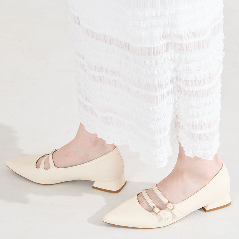 ORiental TRaffic「●2026春夏新作●ダブルストラップポインテッドトゥパンプス/61118」|パンプス|