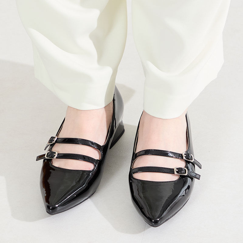 ORiental TRaffic「●2026春夏新作●ダブルストラップポインテッドトゥパンプス/61118」|パンプス|