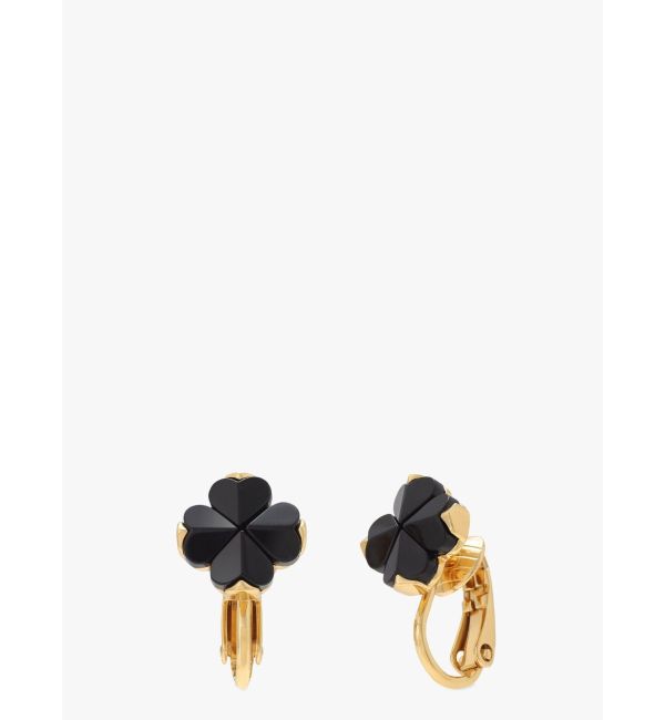 kate spade new york「スペードフラワー クリップ イヤリング」|ピアス|BLACK