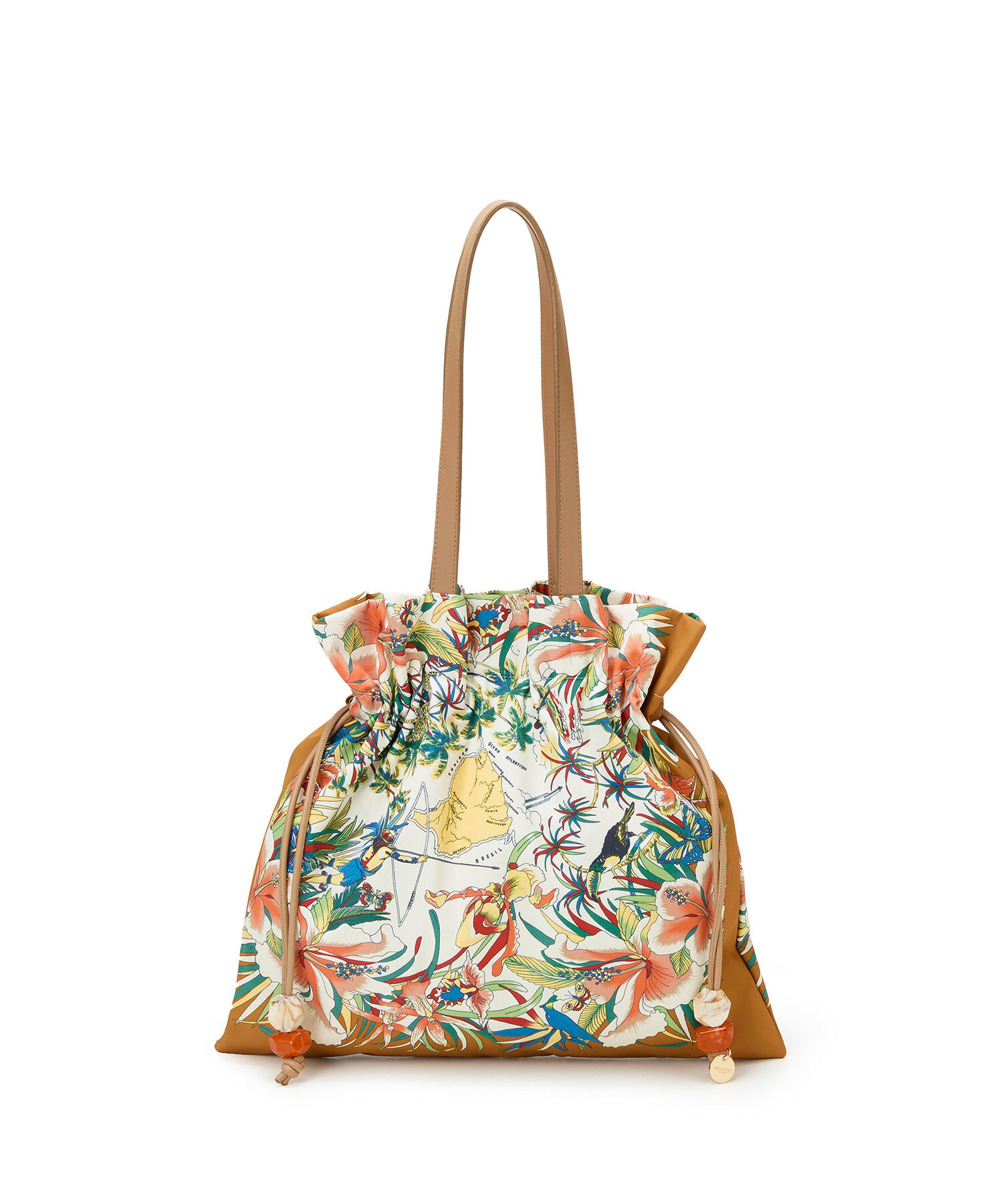 TOPKAPI TREASURE「【TREASURE TOPKAPI】マイルドサテン スカーフ柄 巾着 トート バッグ 」|トートバッグ|