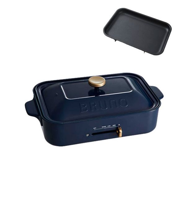 BRUNO「コンパクトホットプレート 平面プレートのみ」|電化製品|ネイビー