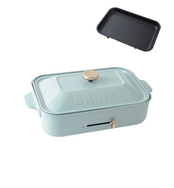 BRUNO「コンパクトホットプレート 平面プレートのみ」|電化製品|ブルーグレー