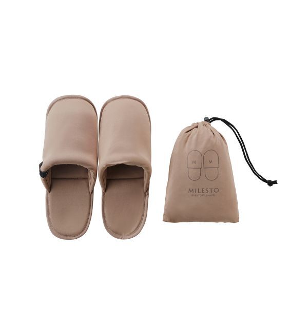 MILESTO「MILESTO UTILITY 洗える携帯スリッパ M」|トラベルグッズ|グレージュ