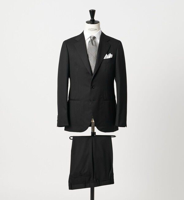 UNITED ARROWS「タスマニア ウール ギャバジン シングル3ボタン スーツ S‐MODEL ‐ストレッチ・撥水‐」|その他|BLACK