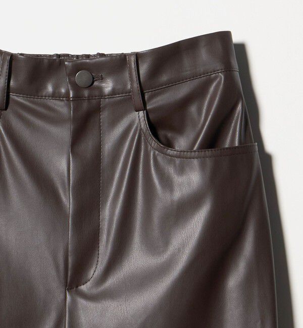 UNITED ARROWS「レザーライク ストレート パンツ ウォッシャブル」|チノ|