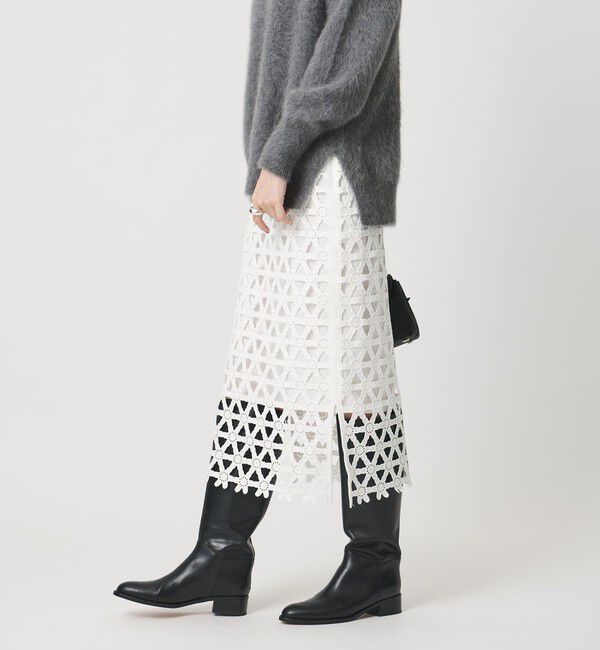 UNITED ARROWS「コード  エンブロイダリー タイトスカート」|スカート|