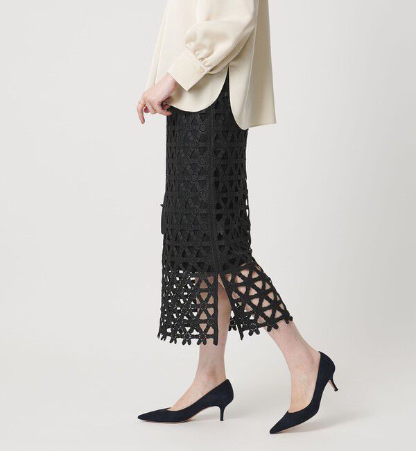 UNITED ARROWS「コード  エンブロイダリー タイトスカート」|スカート|