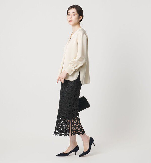 UNITED ARROWS「コード  エンブロイダリー タイトスカート」|スカート|