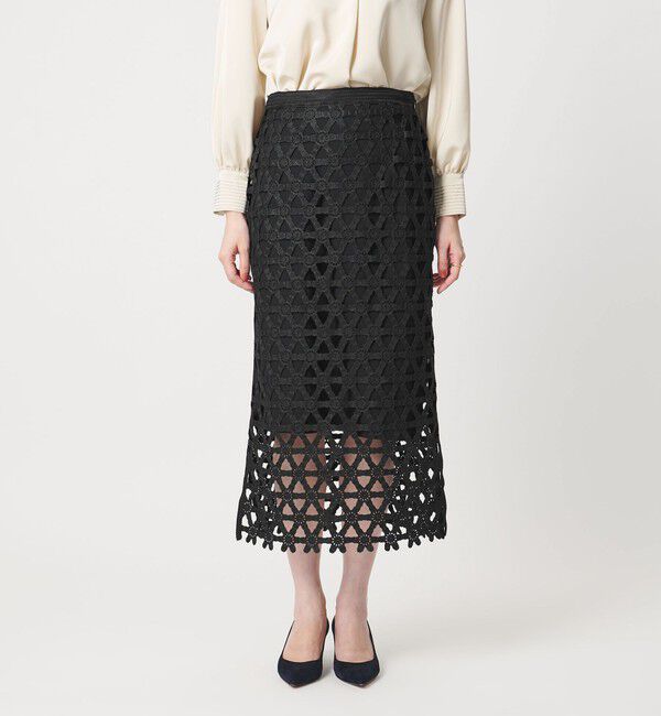 UNITED ARROWS「コード  エンブロイダリー タイトスカート」|スカート|