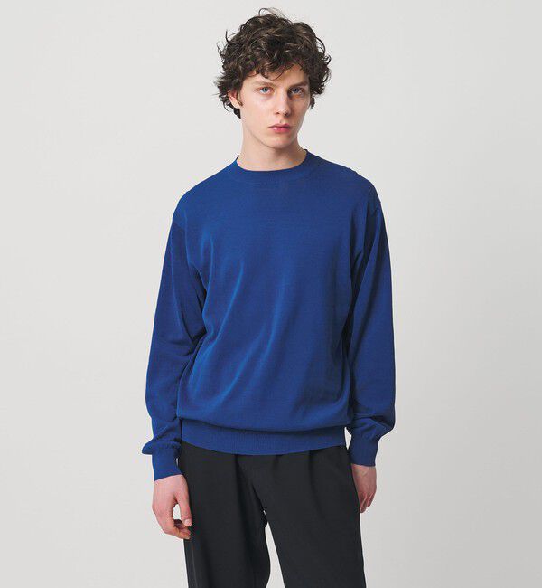 UNITED ARROWS「ハイツイストコットン ハイゲージ クルーネックニット 接触冷感」|ニット・セーター|COBALT