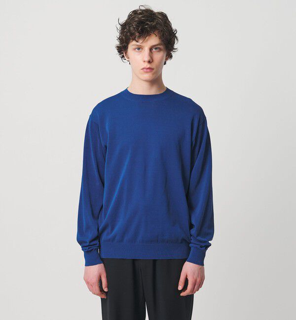 UNITED ARROWS「ハイツイストコットン ハイゲージ クルーネックニット 接触冷感」|ニット・セーター|