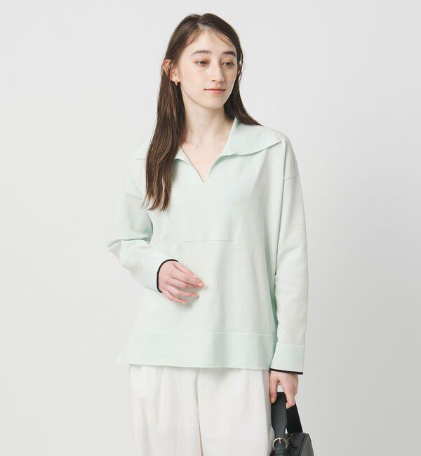 UNITED ARROWS「スキッパー プルオーバーニット」|ニット・セーター|LT.BLUE