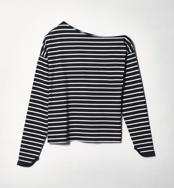 EMMEL REFINES「＜EMMEL REFINES＞EM アシンメトリー ボーダー ロンT」|Tシャツ・カットソー|