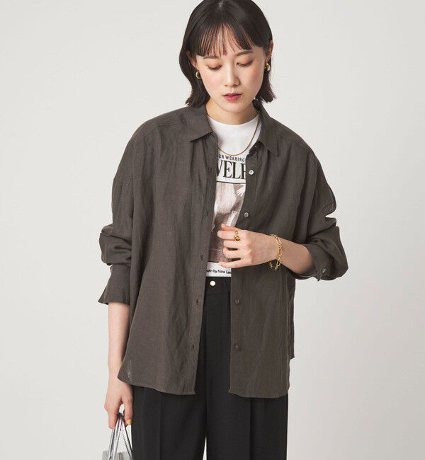 UNITED ARROWS green label relaxing「【結論シリーズ】リネンバランスシャツ［size SHORTあり］」|シャツ・ブラウス|